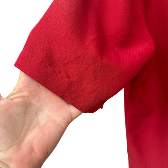 Caribbean Mens M Maroon Ivory Tropical Shirt Beach Resort Wear Button Up Collar - Picture 7 of 12